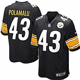 Nike Men & Women & Youth Steelers #43 Troy Polamalu Black Team Color Game Jersey,baseball caps,new era cap wholesale,wholesale hats